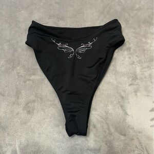 NEW Frankies Bikinis Victorias Secret butterfly Bikini Bottom Black 10940